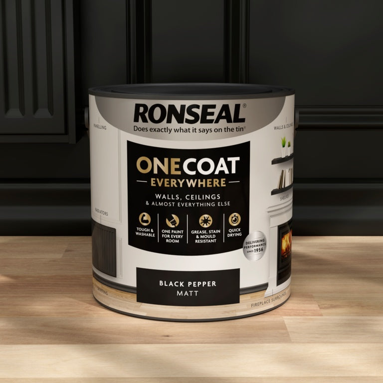 Ronseal One Coat Black Pepper Matt 2.5L Ronseal One Coat Black Pepper Matt 2.5L